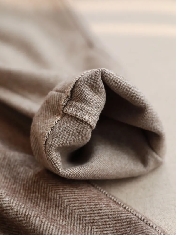 Women's High Waist Wool Winter Formal Casual Trousers
