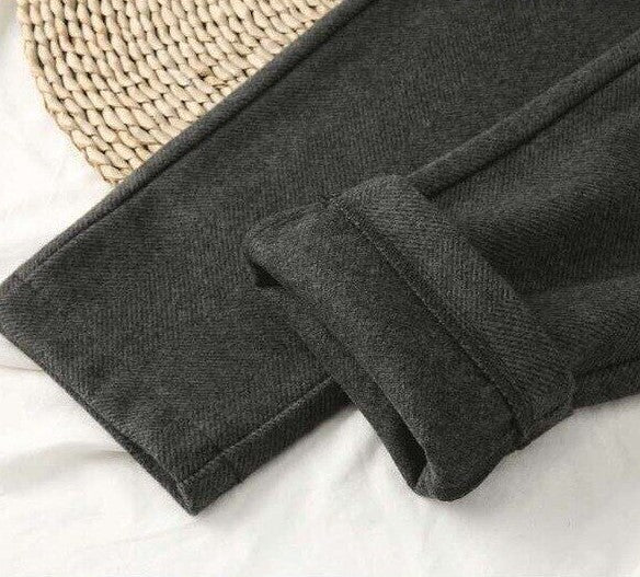 Women's High Waist Wool Winter Formal Casual Trousers