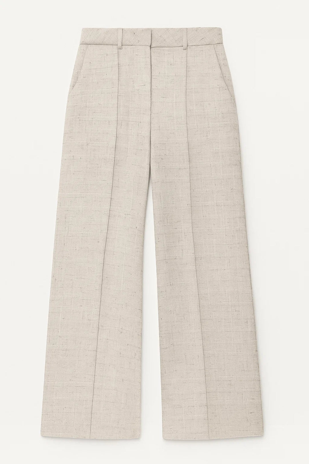 Wide Leg High Waist Pressed Pleat Trousers for Women