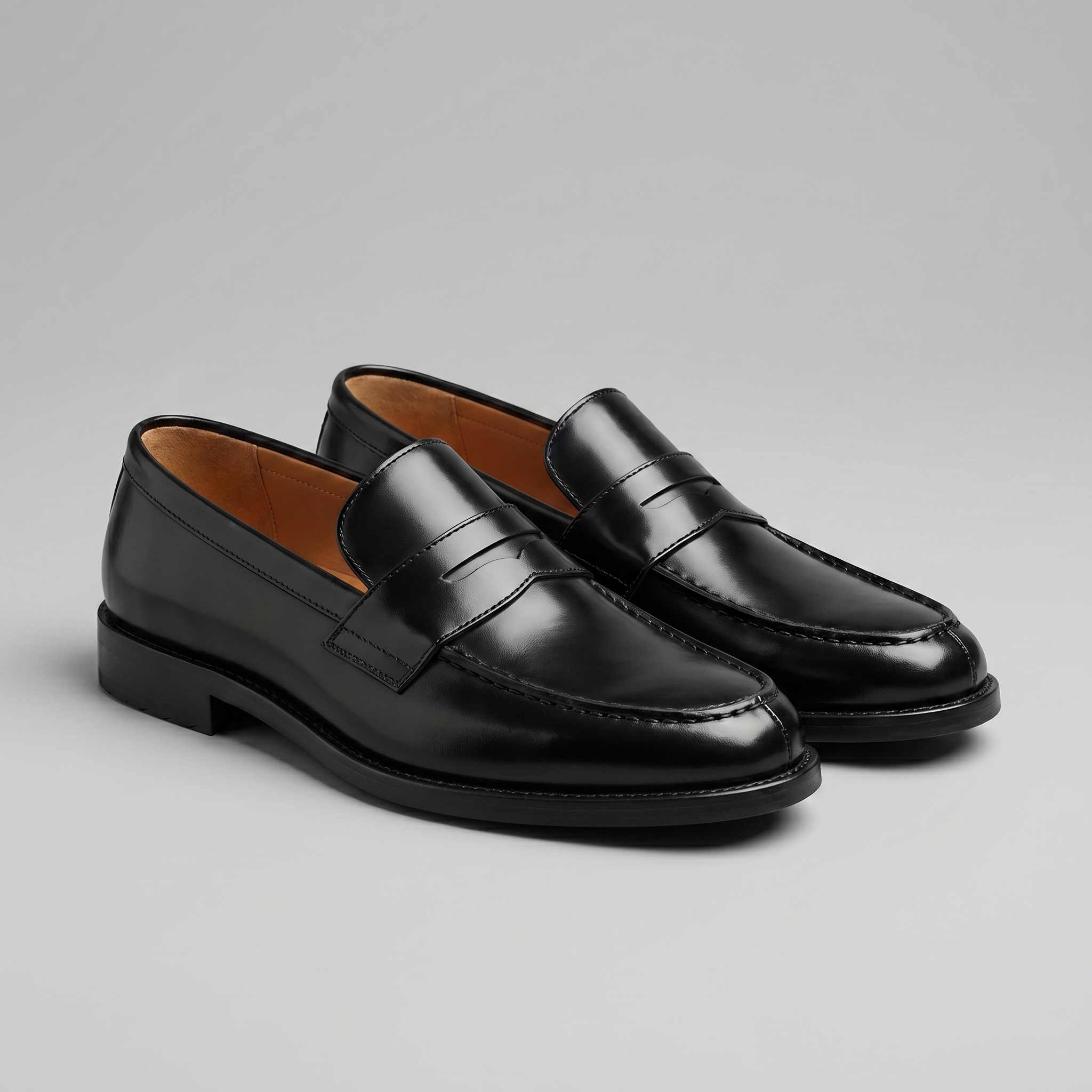 Men's Leather Penny Loafers Slip-On Casual Shoes