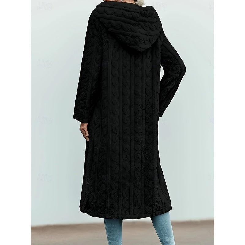 Marion | Extended Hooded Open-Front Coat