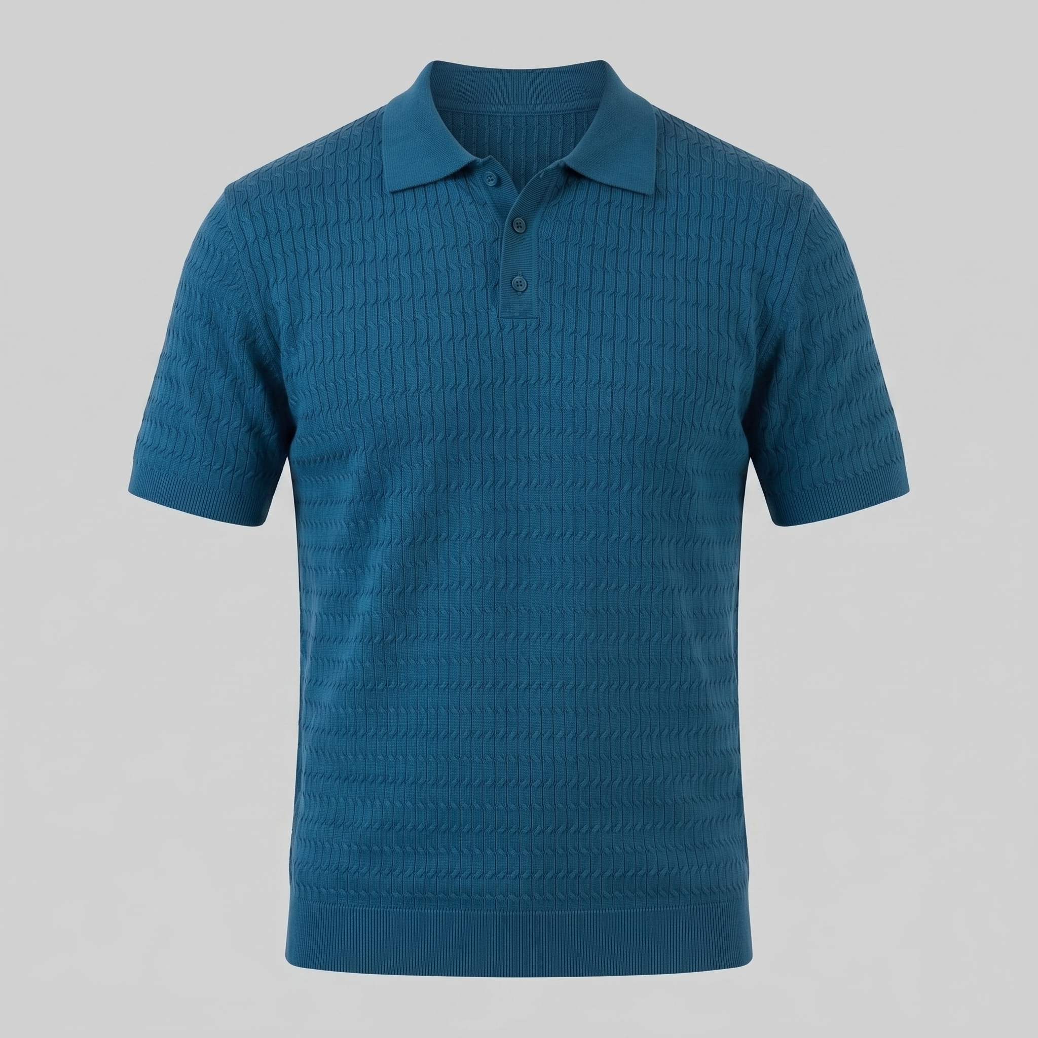 Men's Slim Fit Long Sleeve Smart Casual Polo