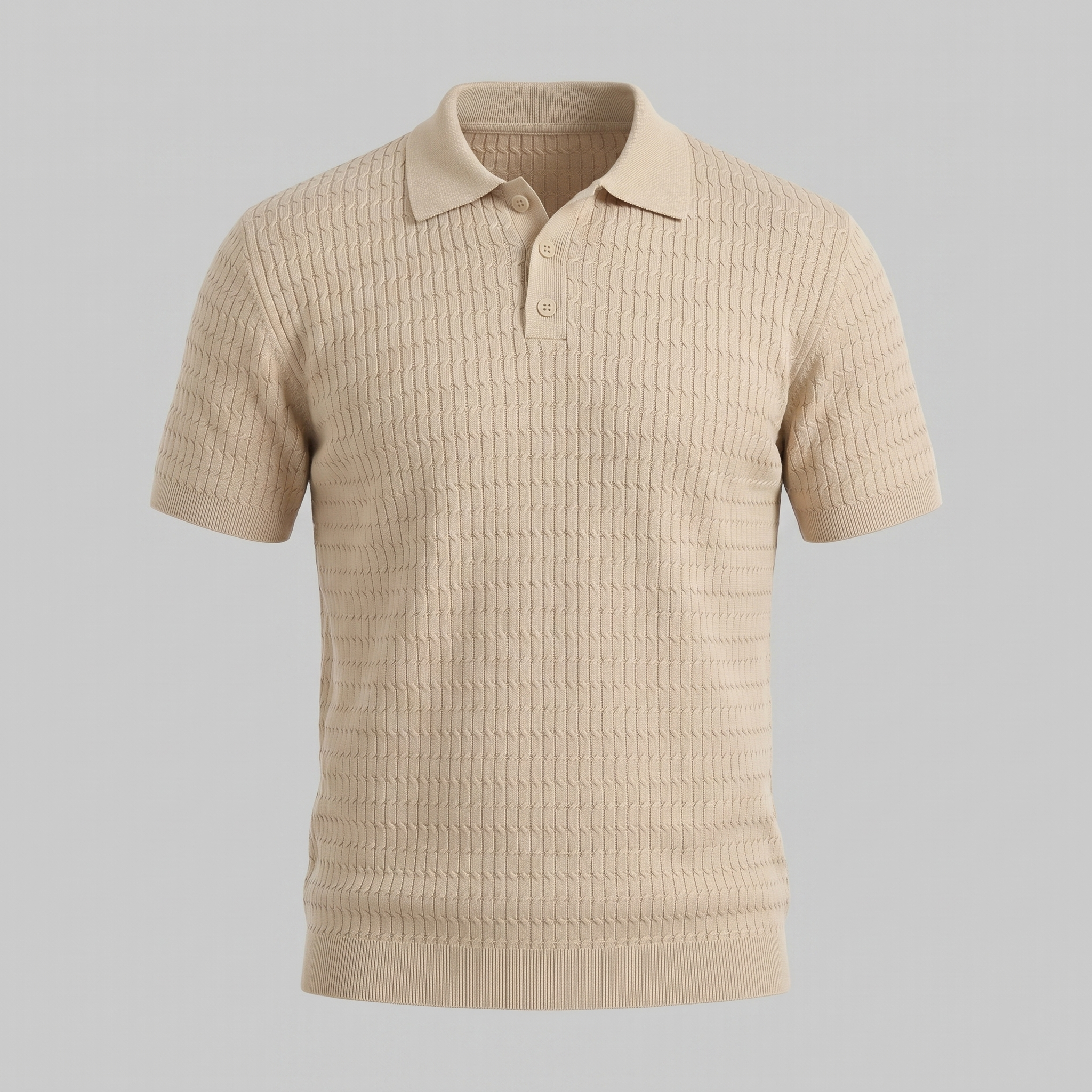 Men's Slim Fit Long Sleeve Smart Casual Polo