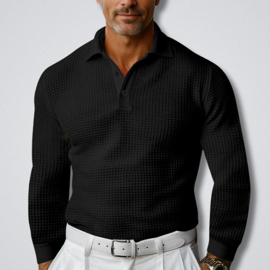 Men's Long Sleeve Polo Jumper with Classic Collar