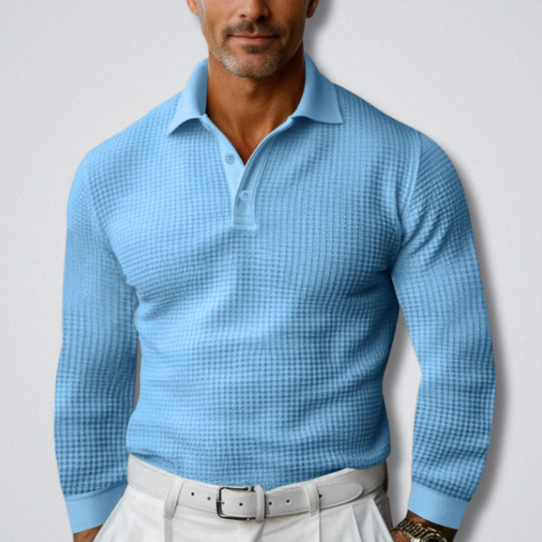 Men's Long Sleeve Polo Jumper with Classic Collar