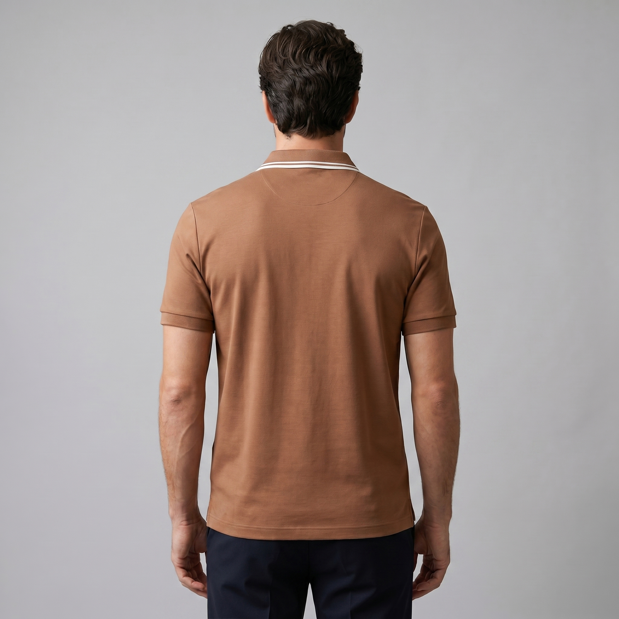 Men's Short Sleeve Polo Shirt with Zip Casual