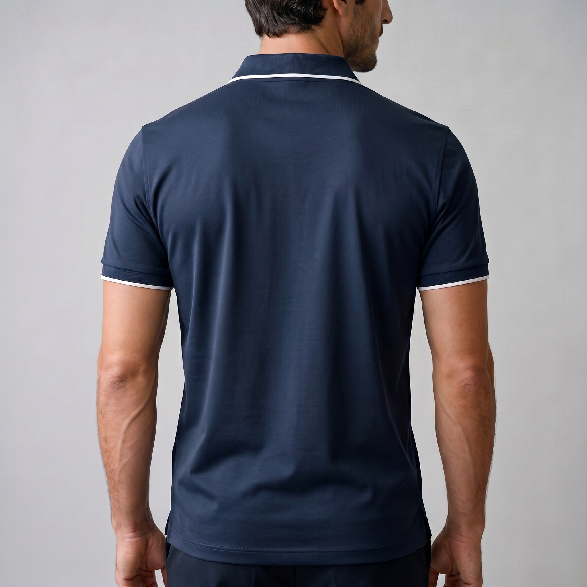 Men's Short Sleeve Polo Shirt with Zip Casual
