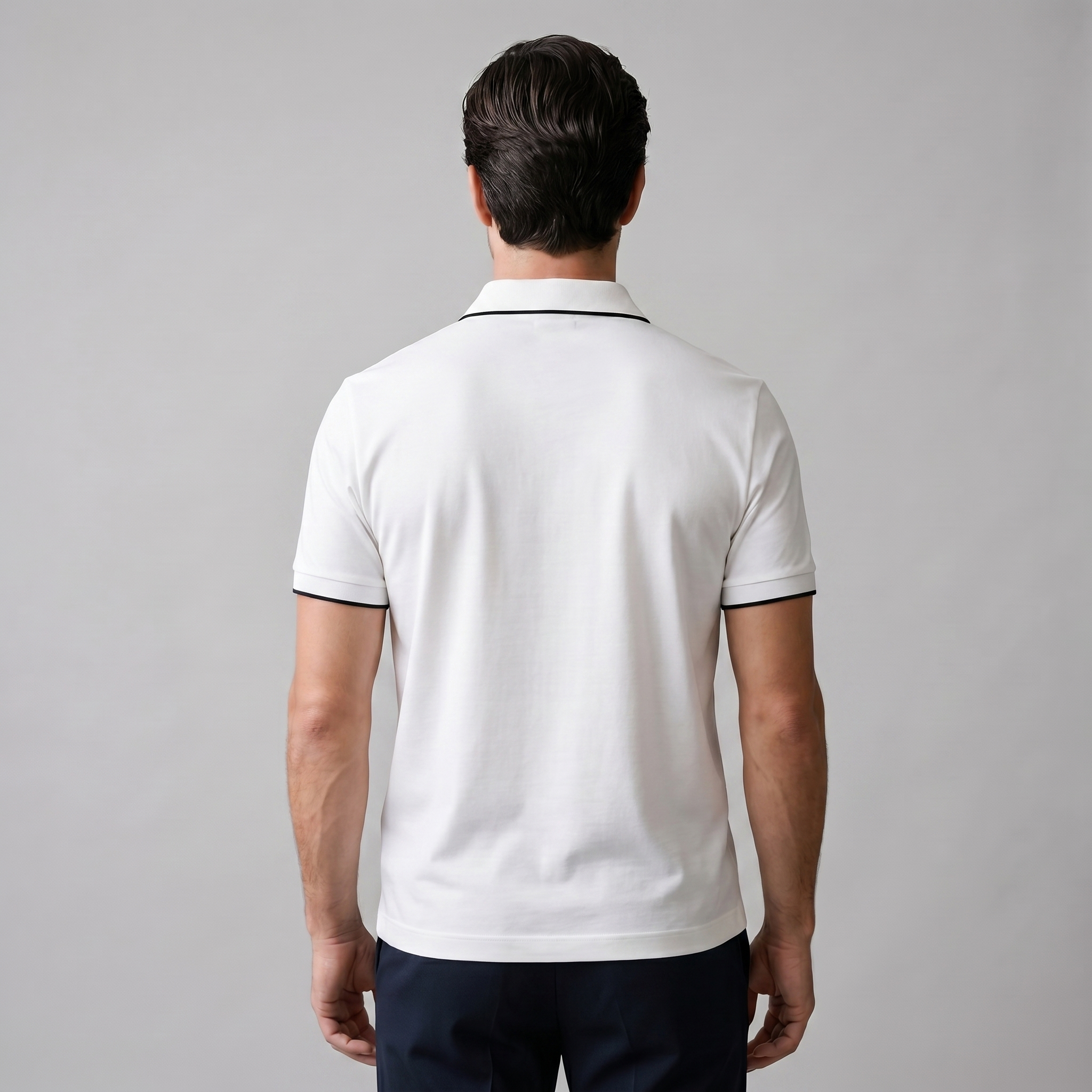 Men's Short Sleeve Polo Shirt with Zip Casual