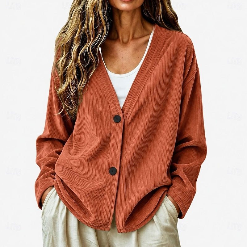 Miriam | Casual V-Neck Button-Up Cardigan