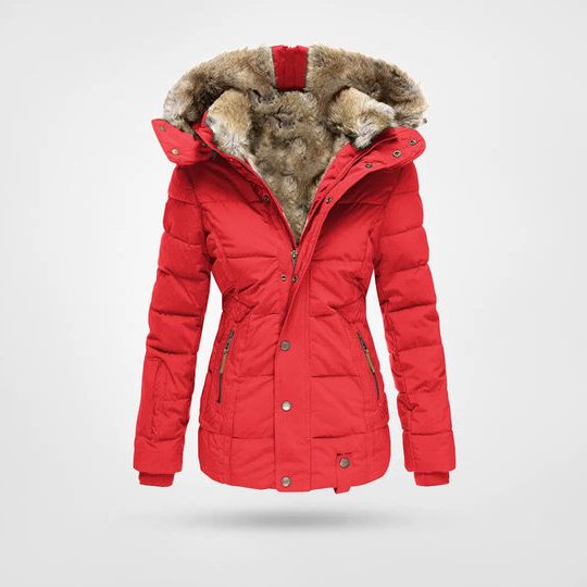 Women's Hooded Puffer Jacket with Fleece Lining for Winter