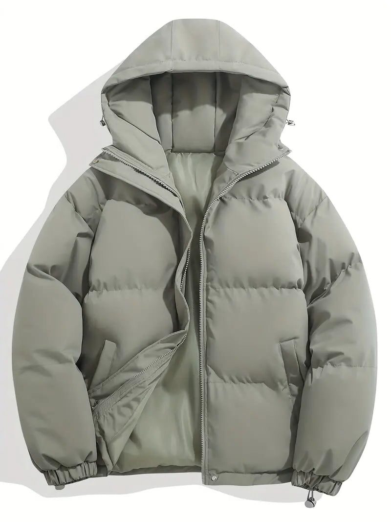 Women's Hooded Zip-Up Puffer Jacket for Winter