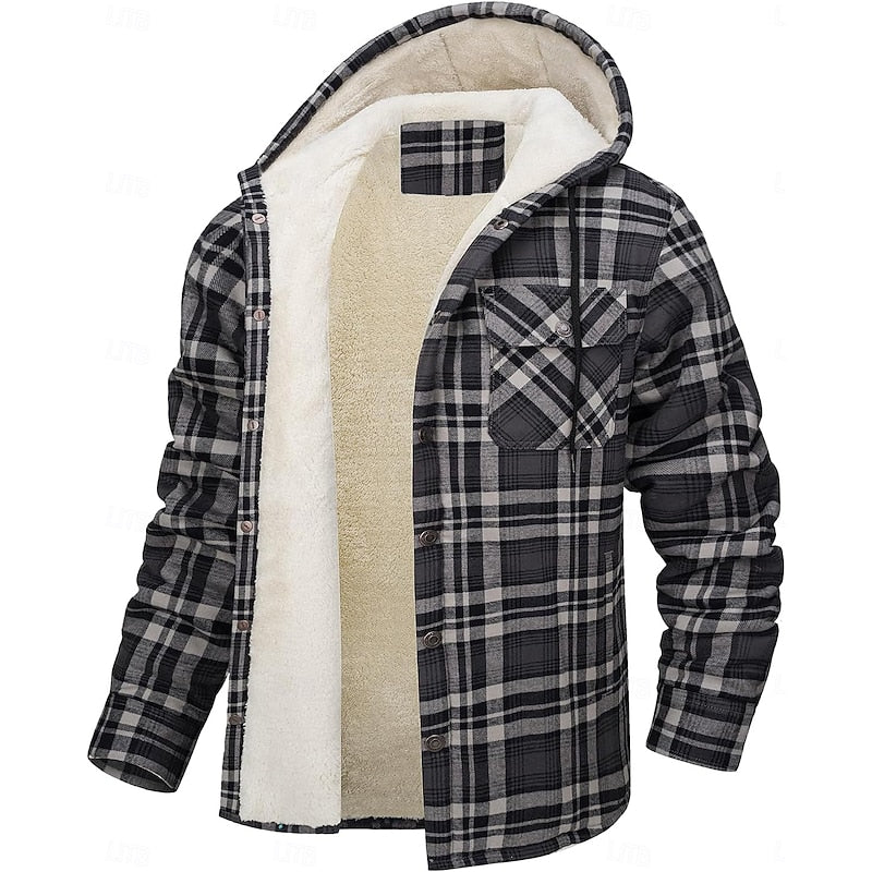 Graham | Checkered Hooded Shirt Jacket