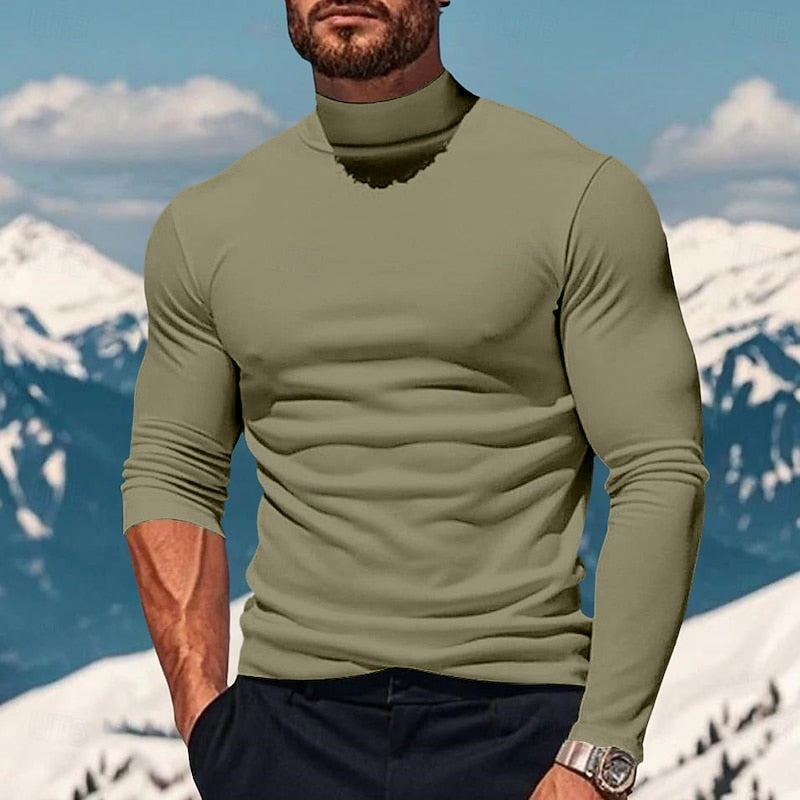 Victor | Elegant Mock-Neck Long Sleeve Shirt
