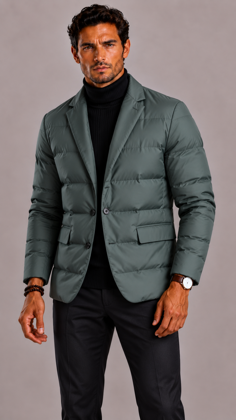 Men's Softshell Jacket with Insulated Lining and Multiple Pockets