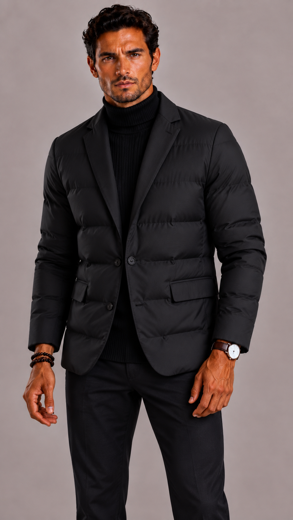 Men's Softshell Jacket with Insulated Lining and Multiple Pockets