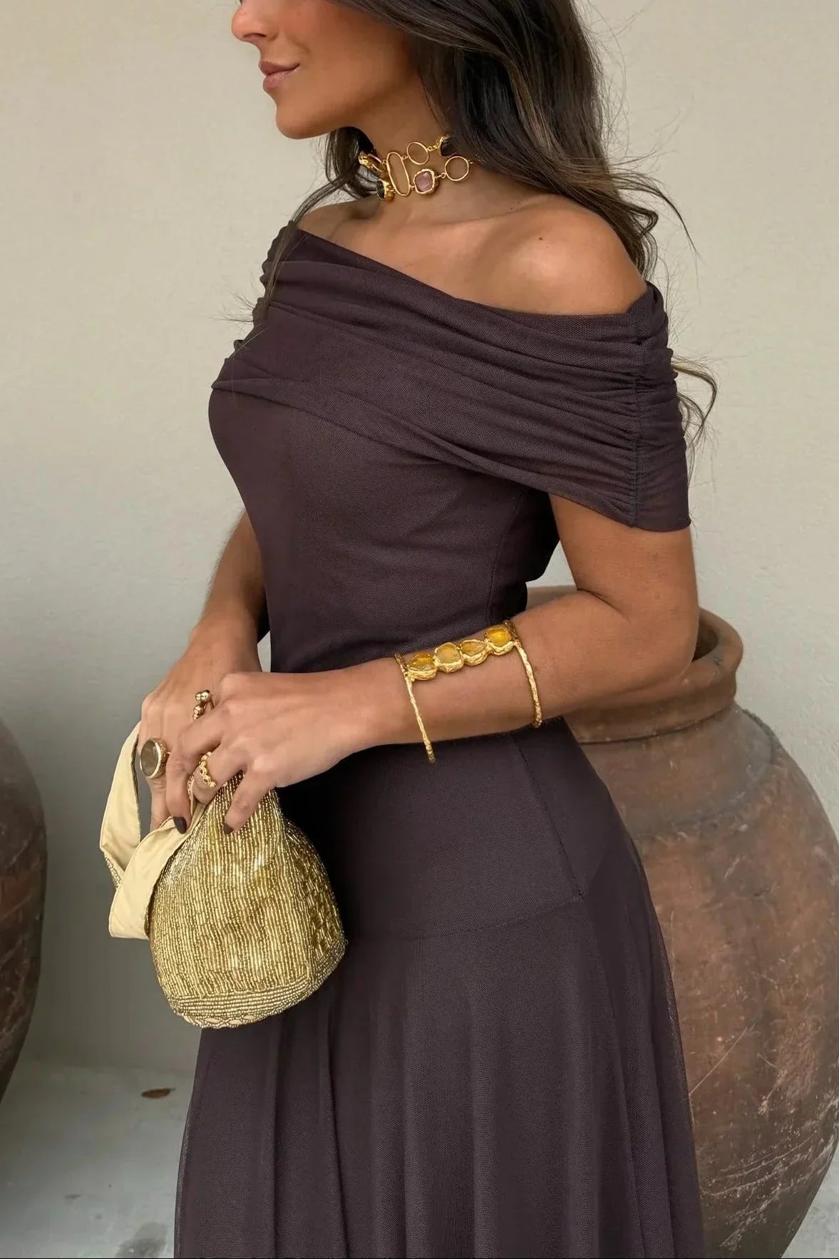 Pleated Maxi Summer Dress for Women