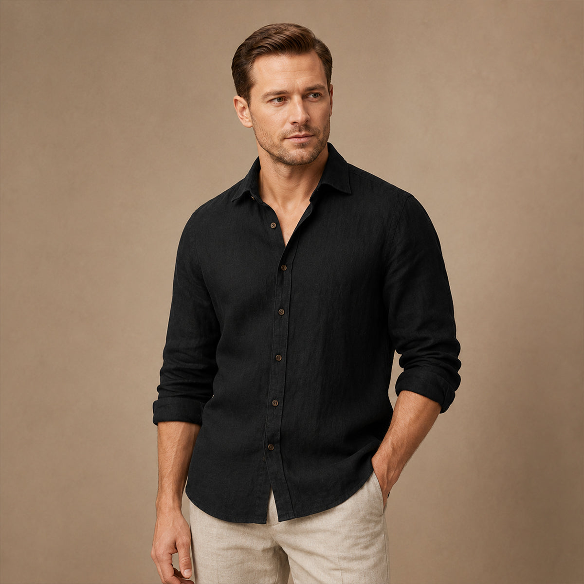 The Zurich Vintage Long Sleeve Cotton Shirt for Men