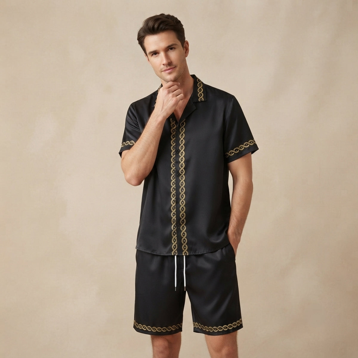 The Stonehill Men’s Retro Print Set – Shirt & Short