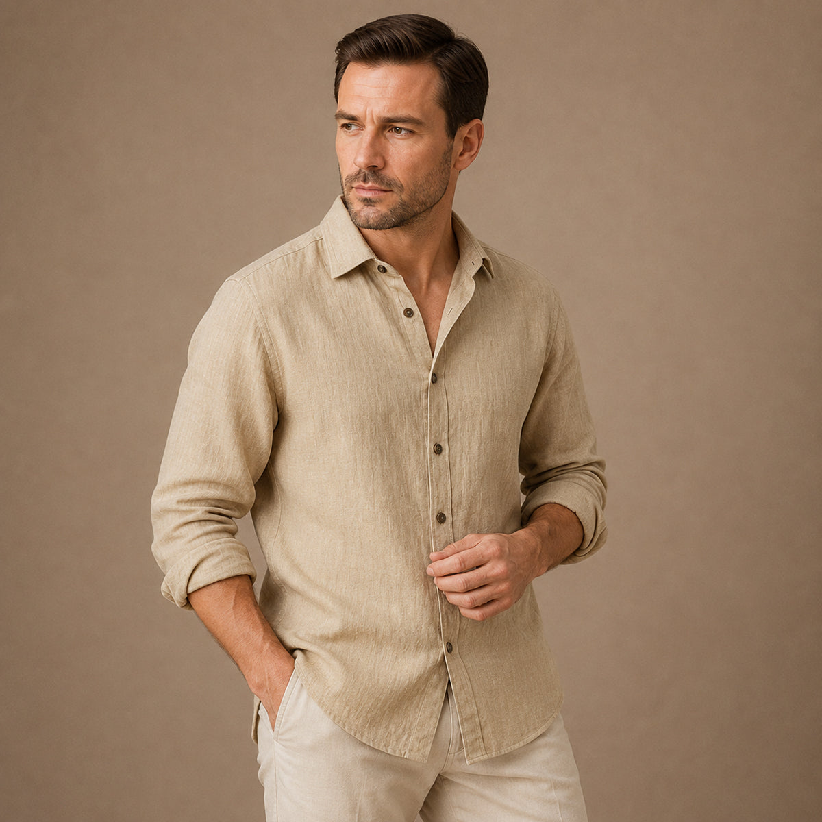 The Zurich Vintage Long Sleeve Cotton Shirt for Men