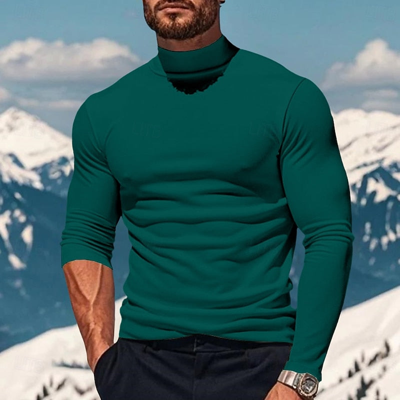 Victor | Elegant Mock-Neck Long Sleeve Shirt