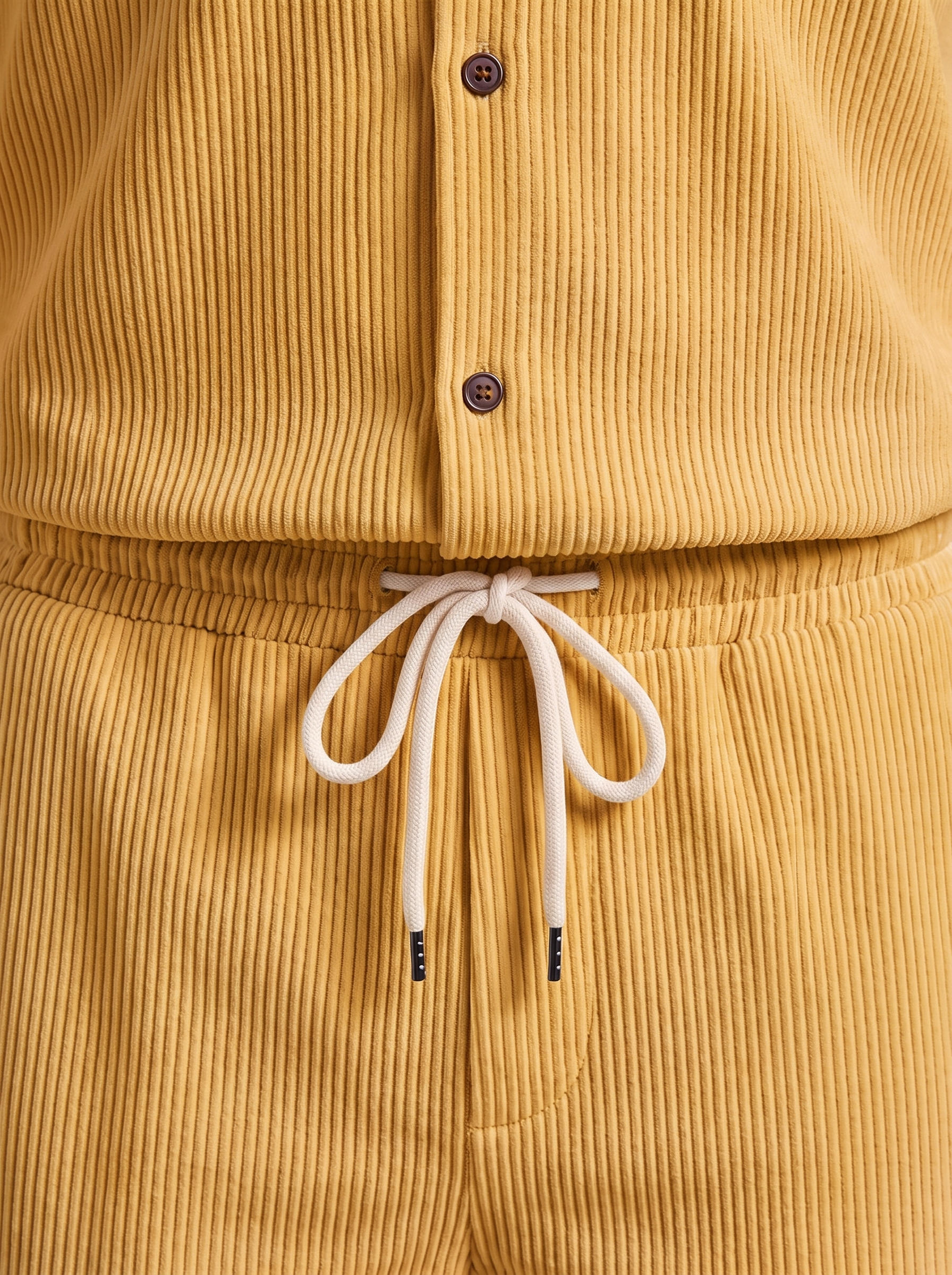 Shirt Shorts Set Heren Ribgebreide Streep Casual