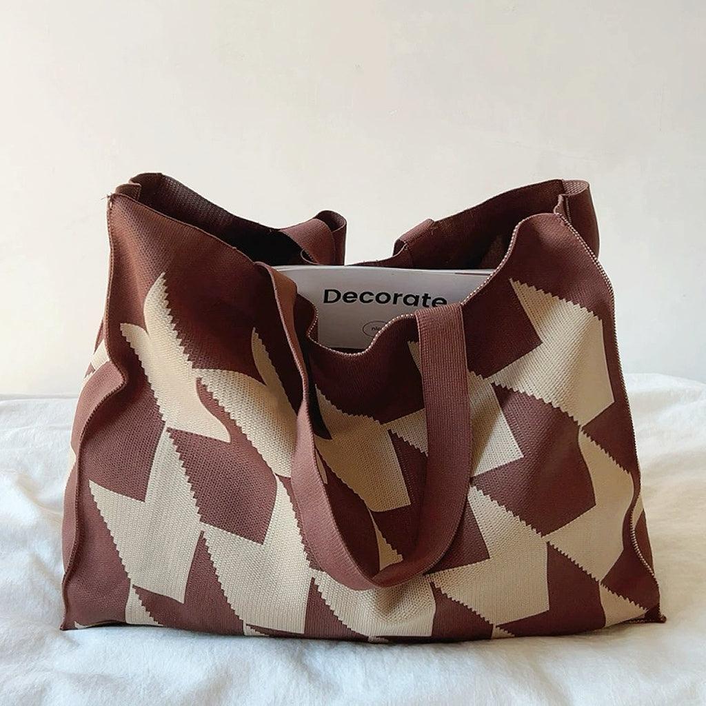 Geometric Pattern Shopper Bag for Women - Casual and Spacious