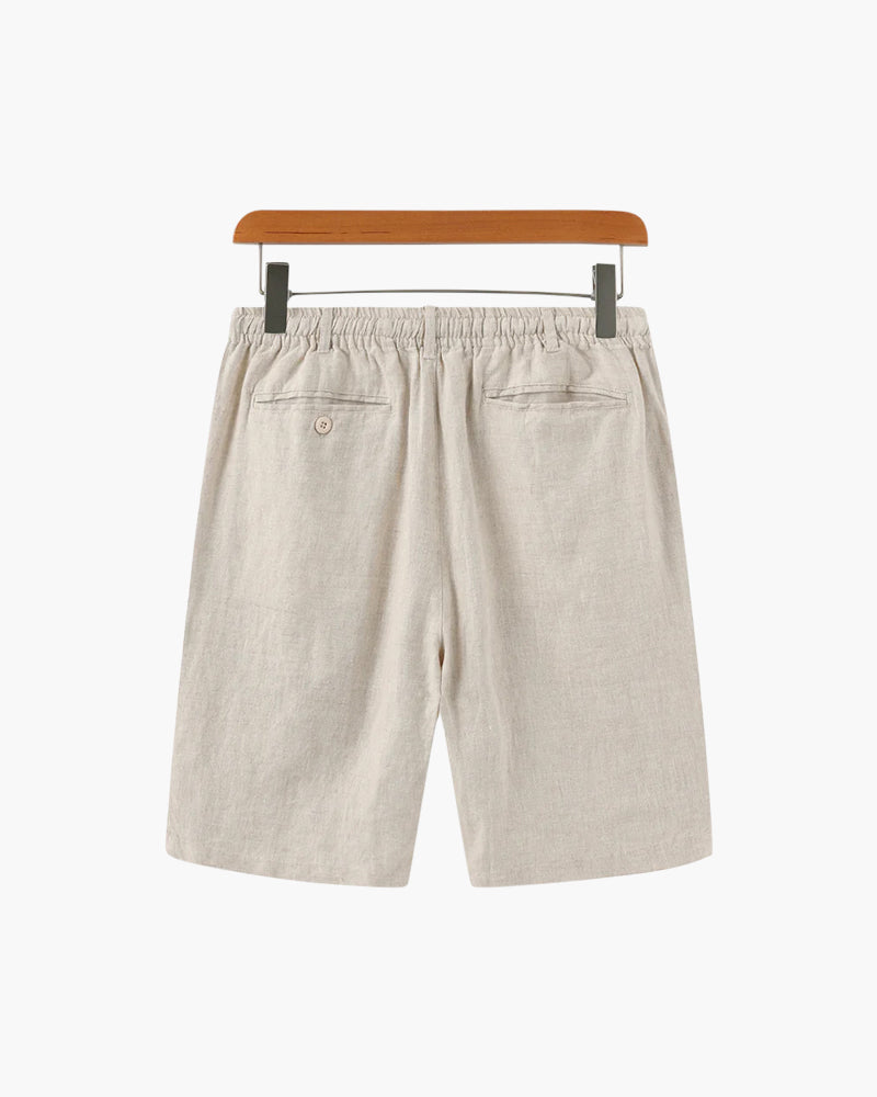 Men's Linen Shorts Straight Fit Summer Casual