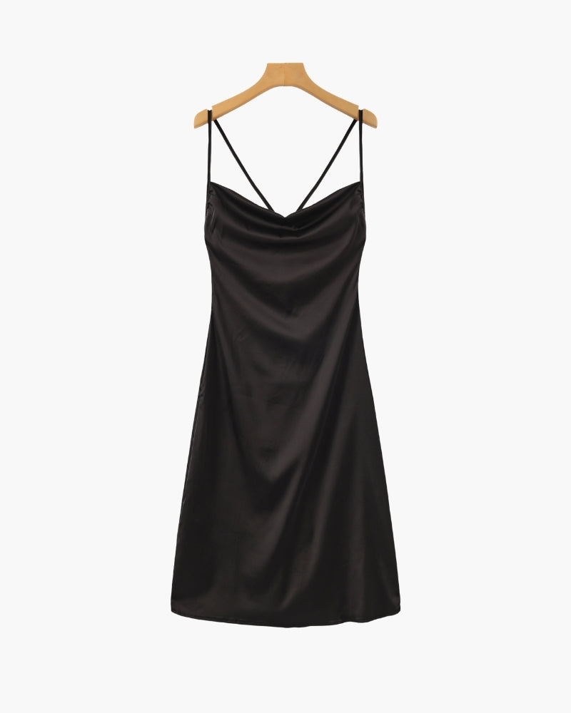 Slip Dress Ladies Silk Cowl Neck Elegant