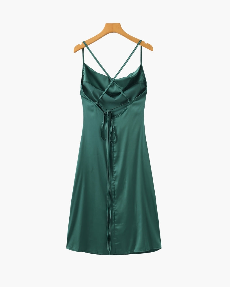 Slip Dress Ladies Silk Cowl Neck Elegant