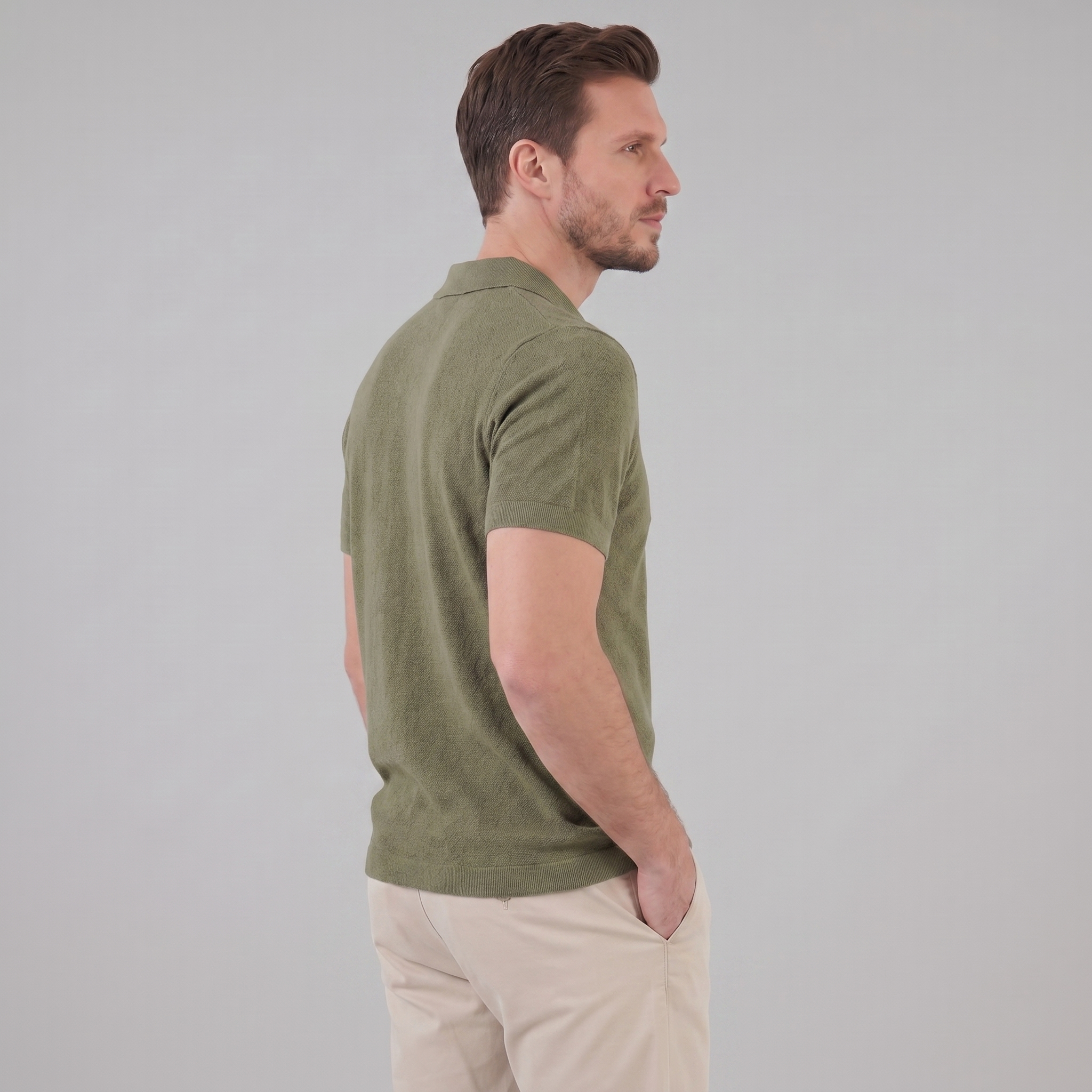 Smart Casual Men's V-Neck Polo Summer Lightweight