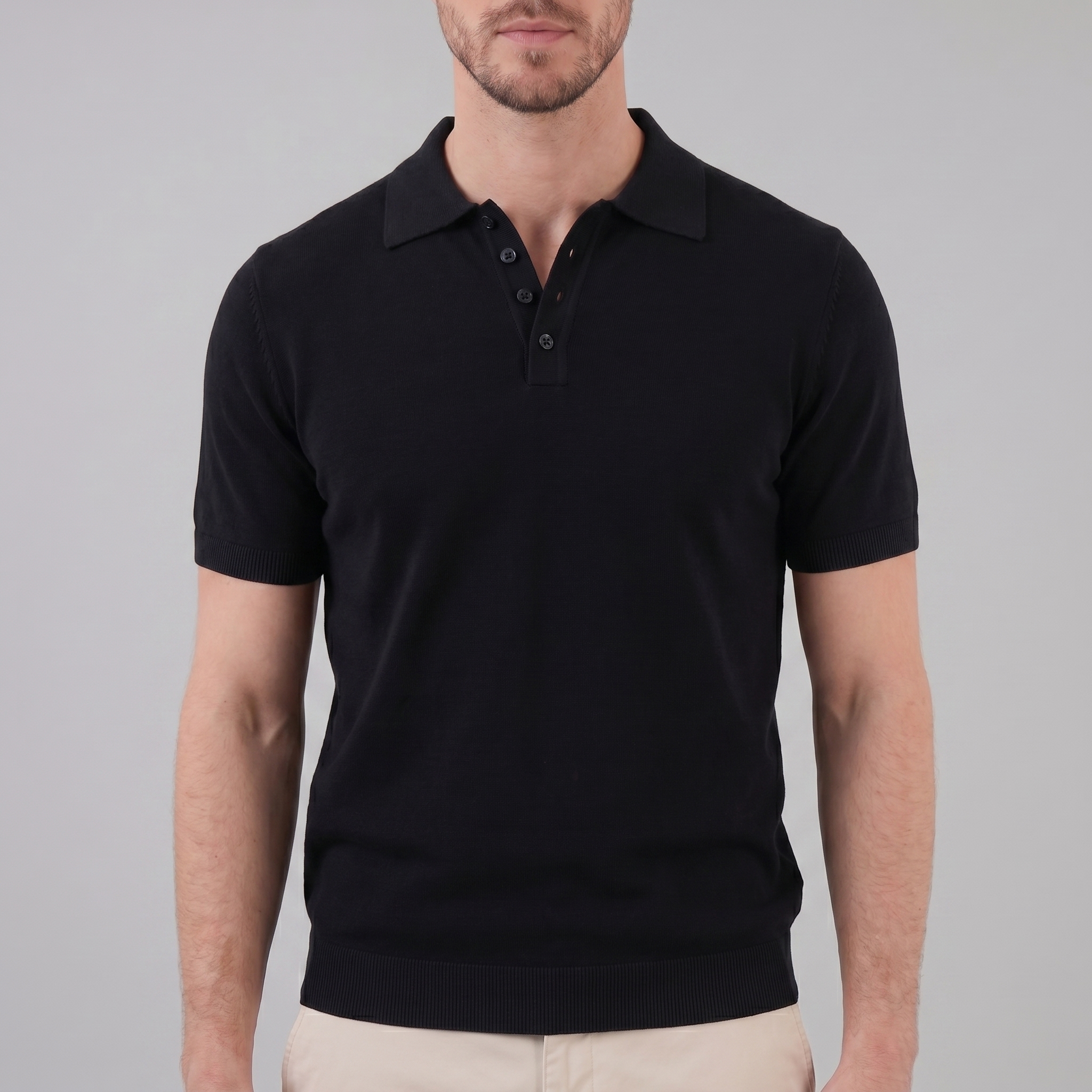 Smart Casual Men's V-Neck Polo Summer Lightweight