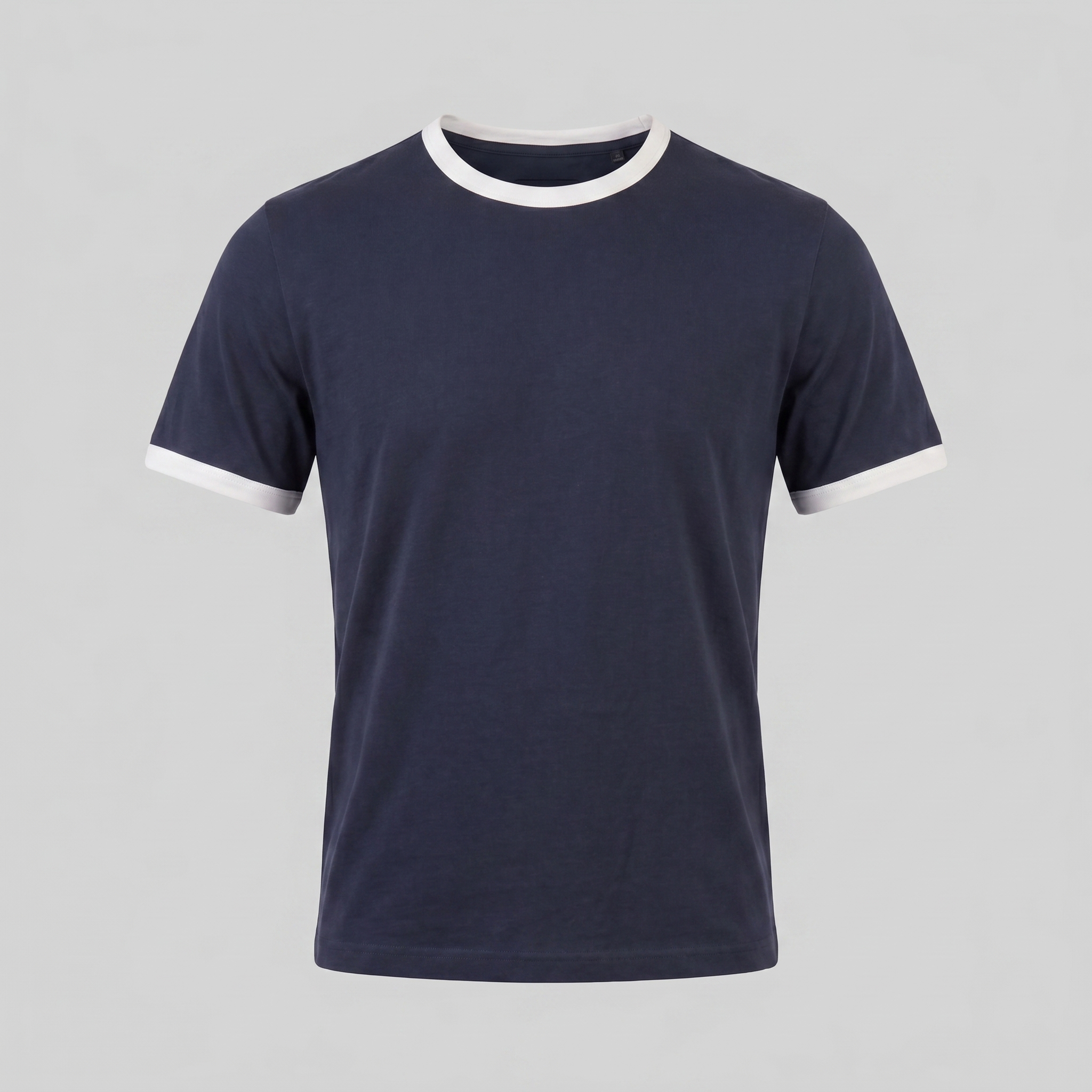 Smart Casual T-Shirt Men's Contrast Trim Crew Neck