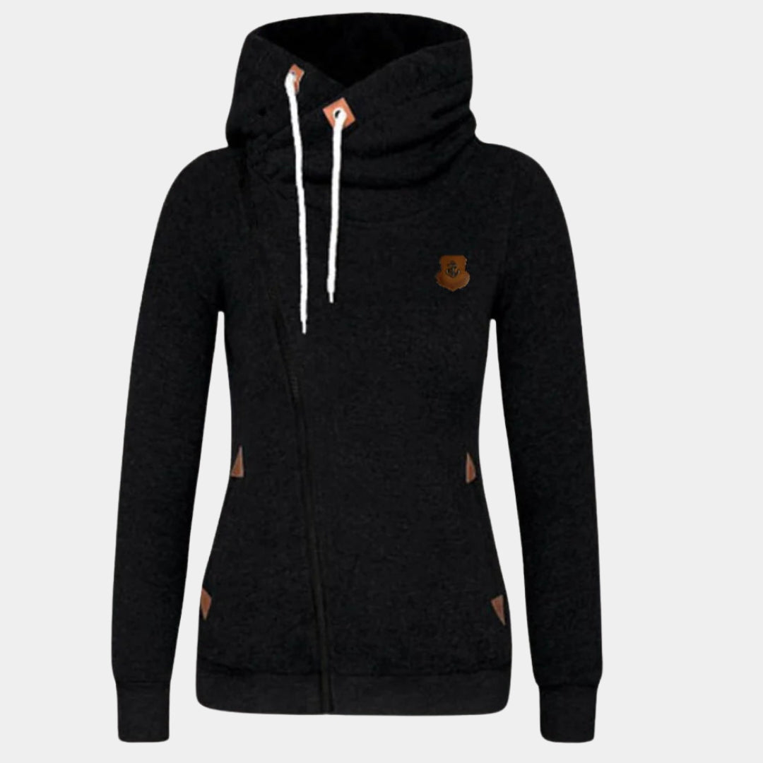 Sporty Jacket for Women with Asymmetrical Hood
