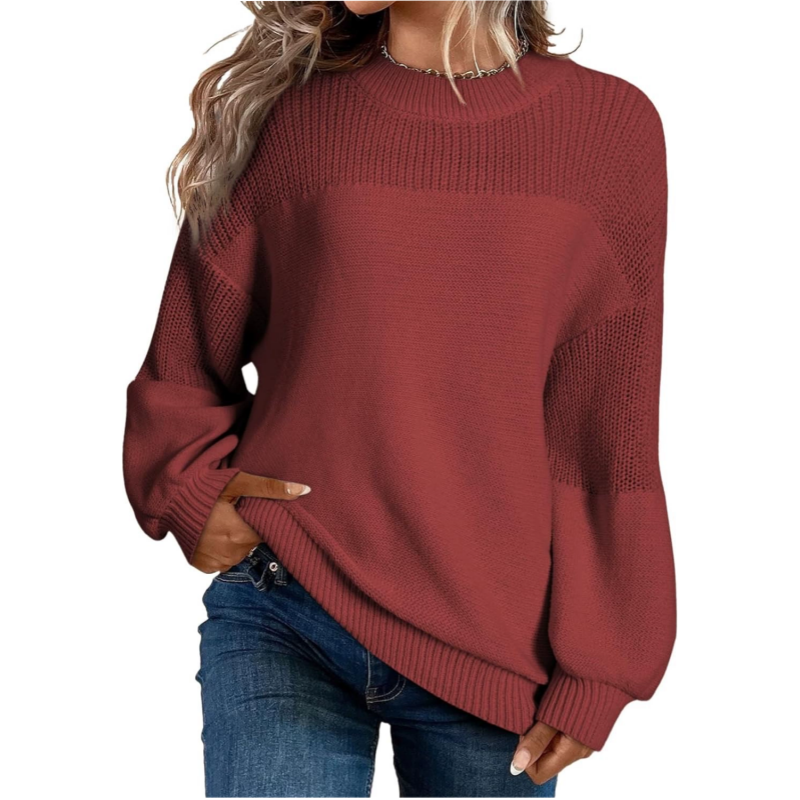 Cozy Long Sleeve Knit Pullover for Women
