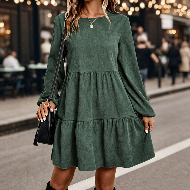 Women's A-Line Dress with Long Sleeves
