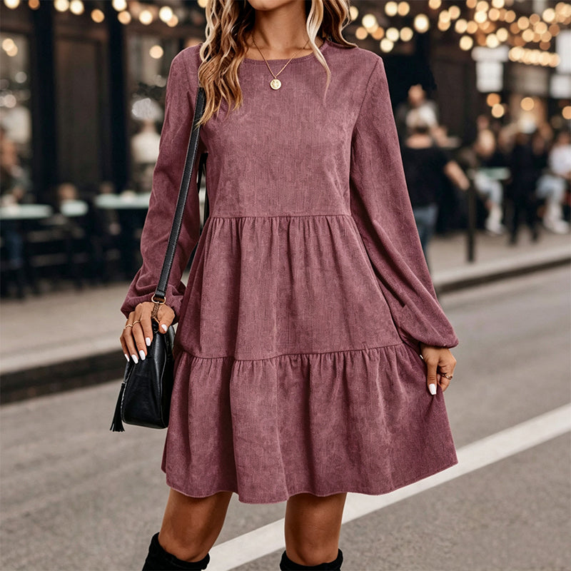 Women's A-Line Dress with Long Sleeves