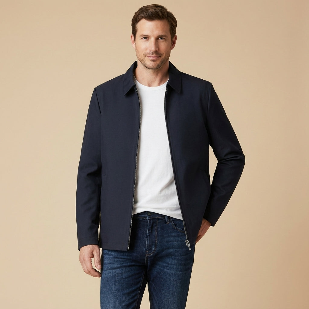 Stylish Short Jacket for Men with Classic Collar