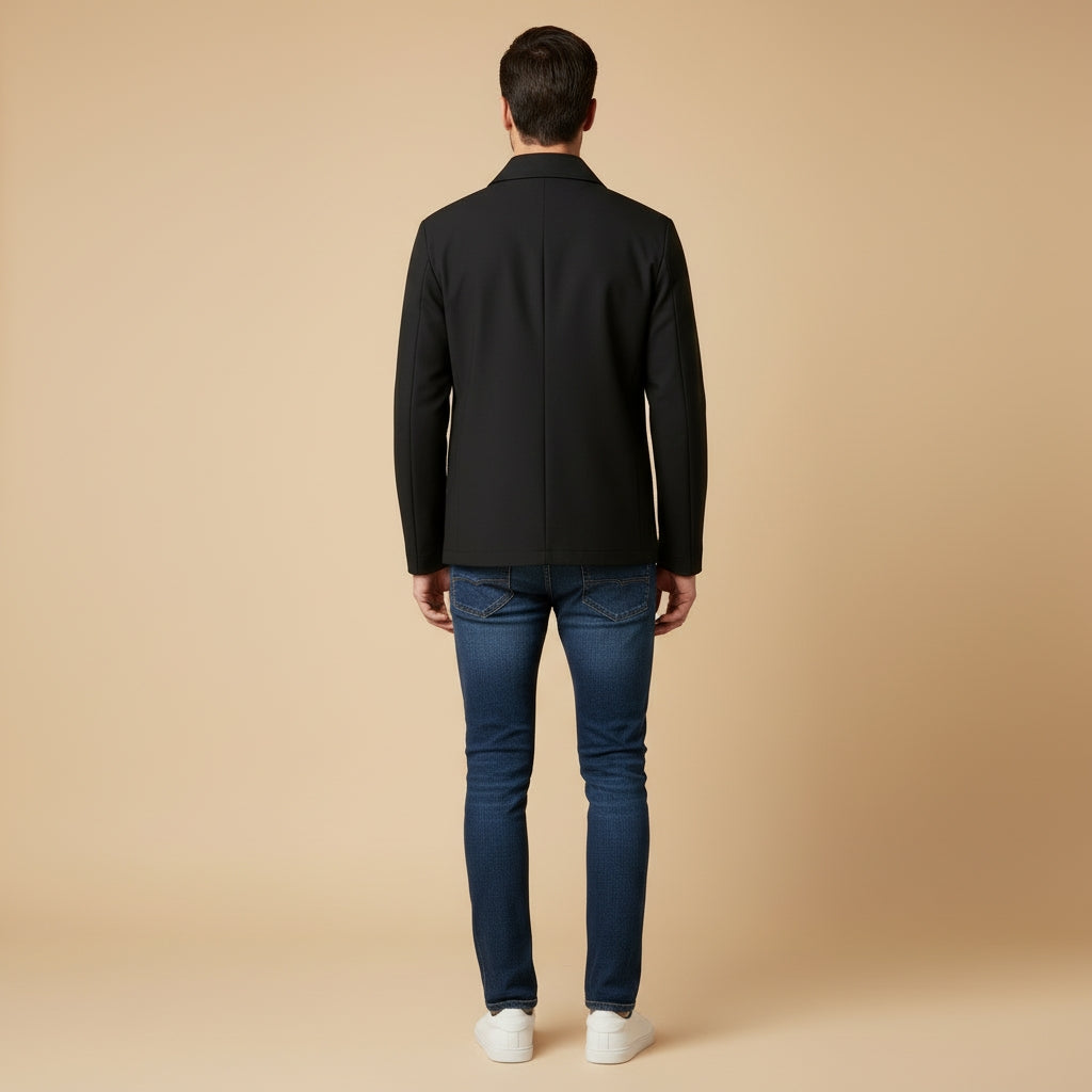 Stylish Short Jacket for Men with Classic Collar