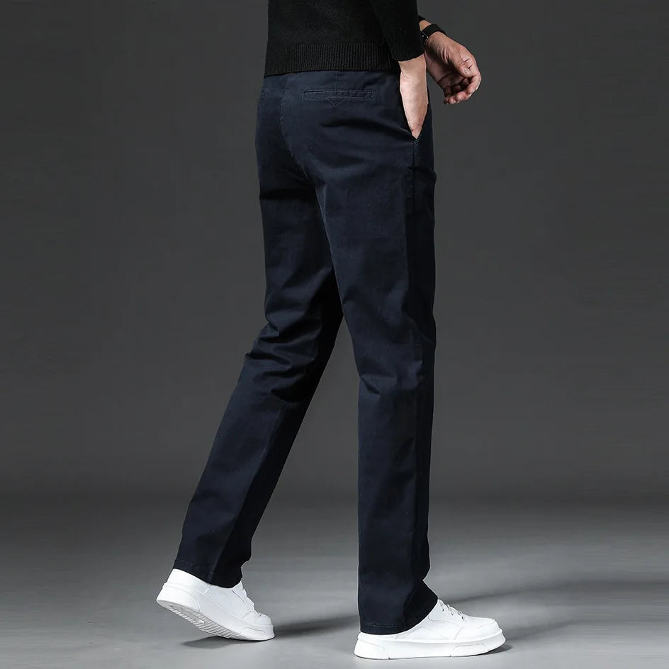 Stretch Chino Men's Slim Fit Casual Elastic Waist