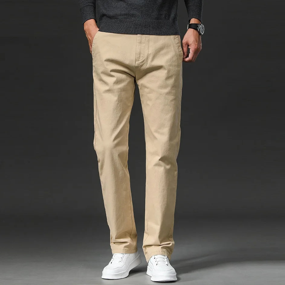 Stretch Chino Men's Slim Fit Casual Elastic Waist