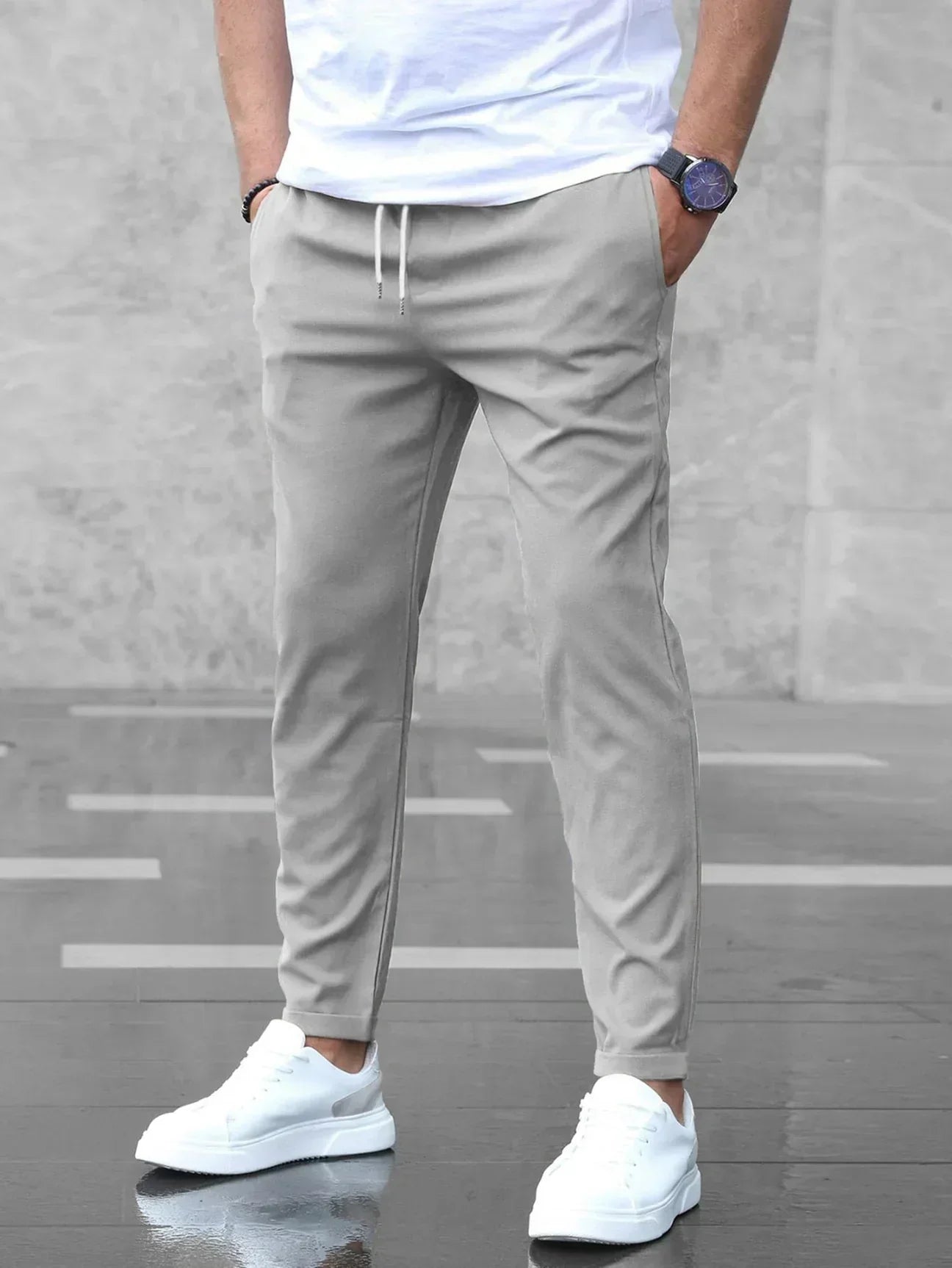 Stretch Comfort Trousers Men Regular Fit Casual