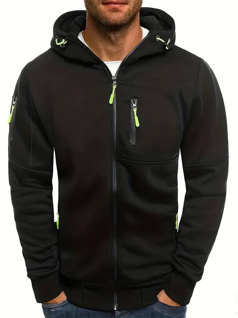 Men's Casual Hooded Sweatshirt with Comfortable Fit and Stylish Accents