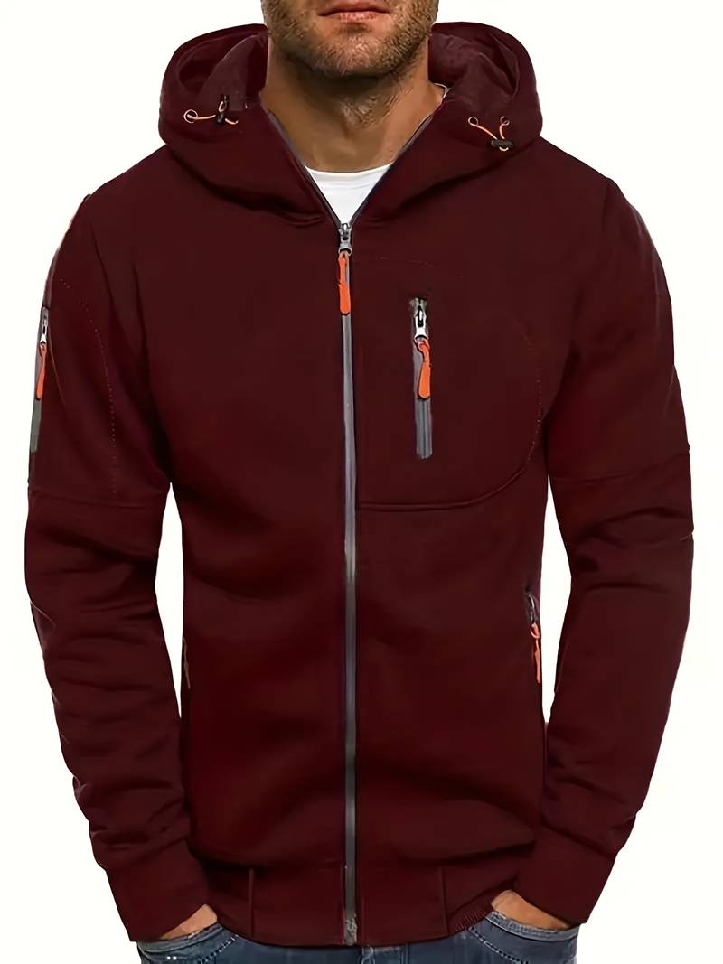 Men's Casual Hooded Sweatshirt with Comfortable Fit and Stylish Accents