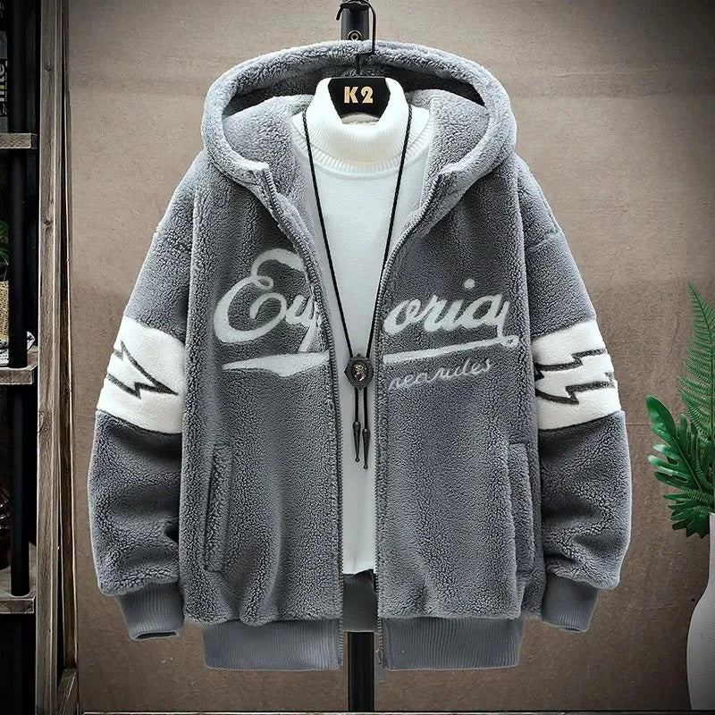 Men's Zip-Up Hoodie with Graphic Design