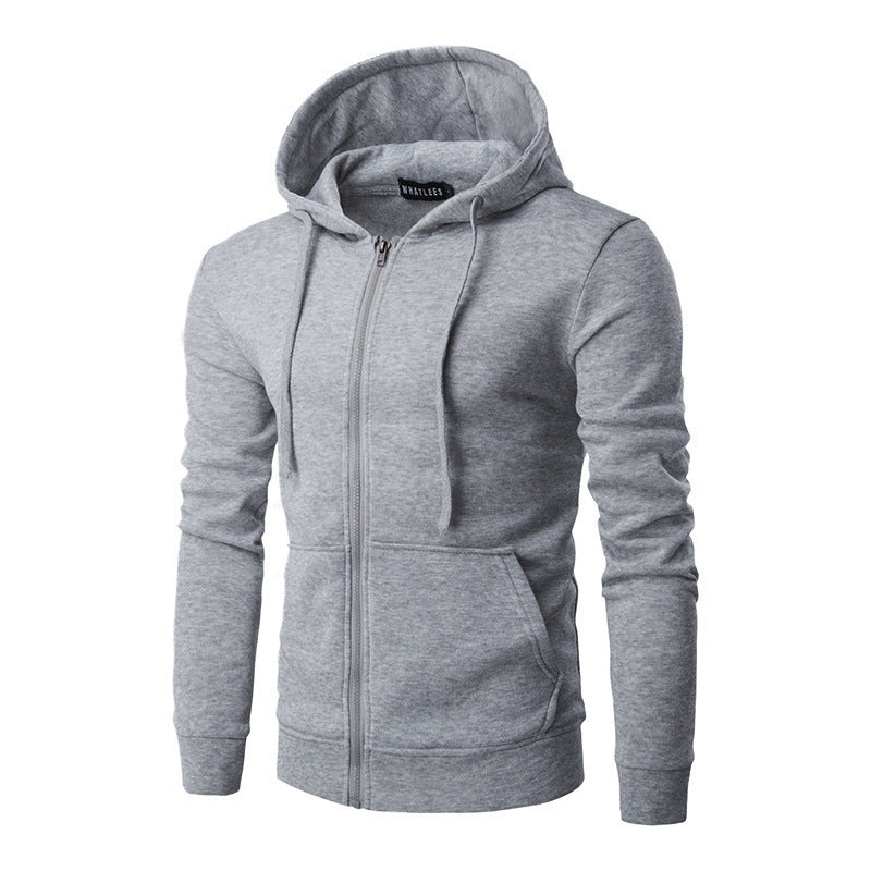 Men's Slim Fit Zip-Up Hoodie with Soft Fleece Lining and Kangaroo Pockets