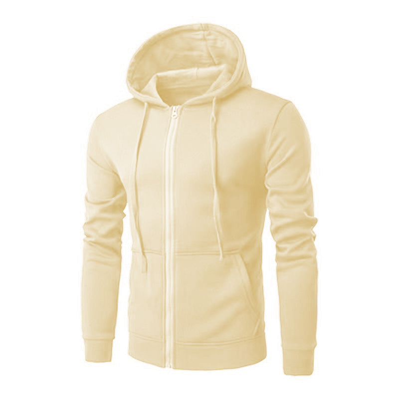 Men's Slim Fit Zip-Up Hoodie with Soft Fleece Lining and Kangaroo Pockets
