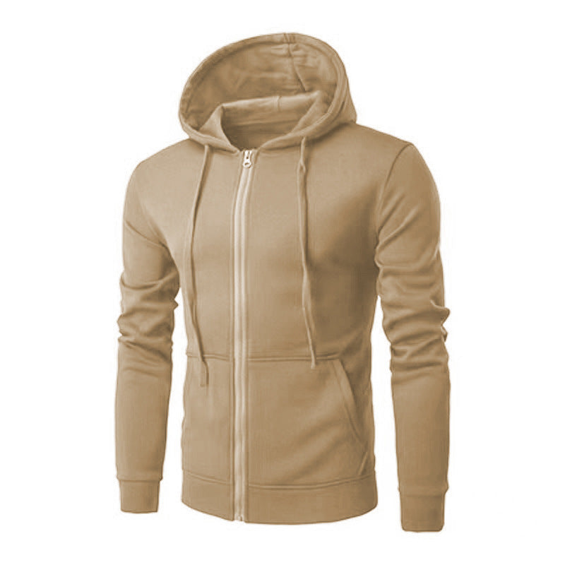 Men's Slim Fit Zip-Up Hoodie with Soft Fleece Lining and Kangaroo Pockets