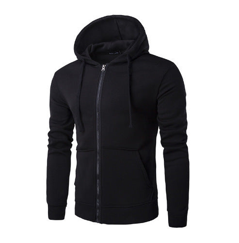 Men's Slim Fit Zip-Up Hoodie with Soft Fleece Lining and Kangaroo Pockets
