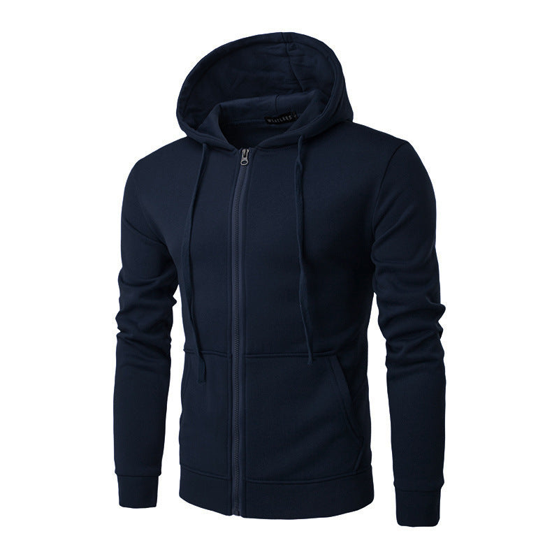 Men's Slim Fit Zip-Up Hoodie with Soft Fleece Lining and Kangaroo Pockets
