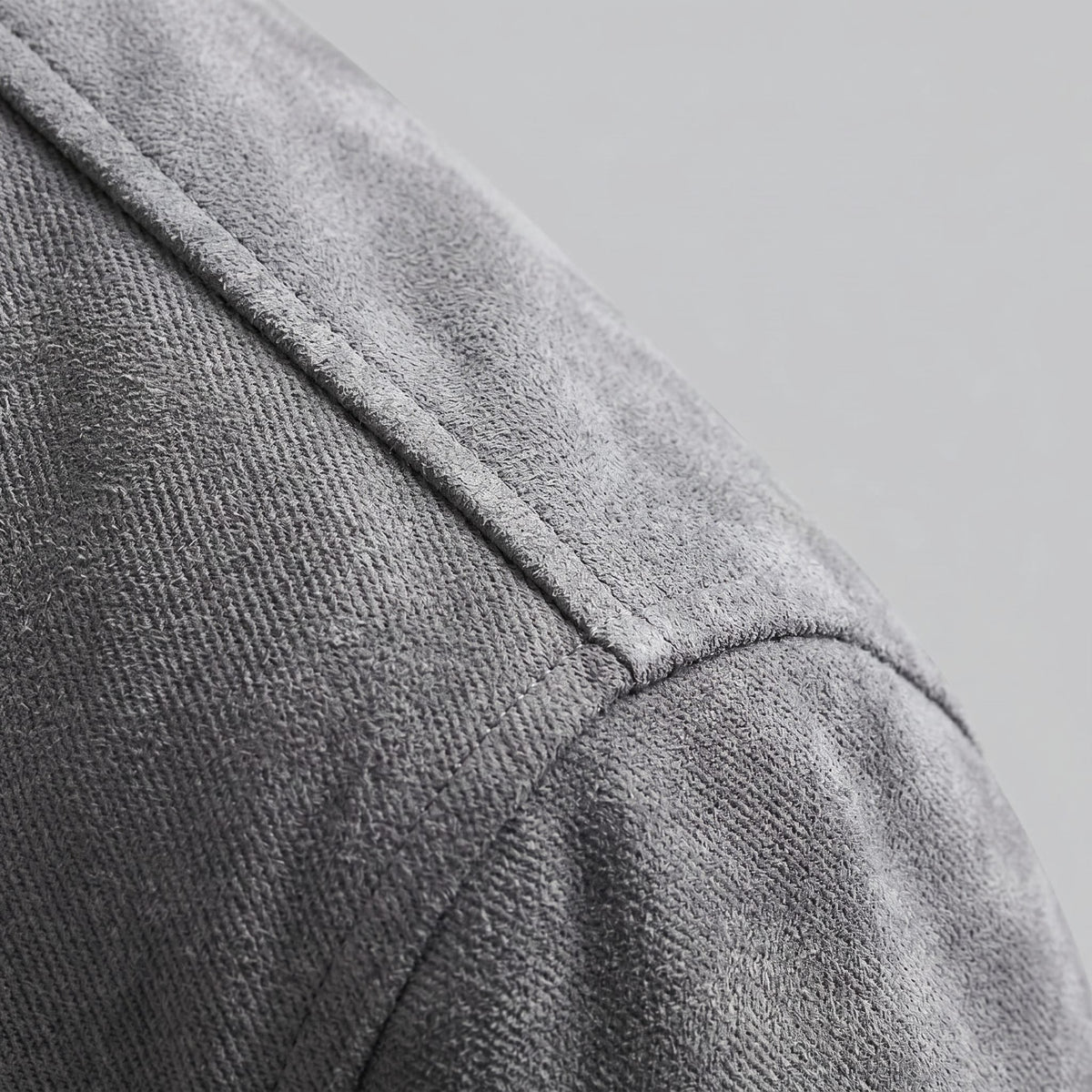 Men's Suede Overshirt with Zip Closure and Stand-Up Collar